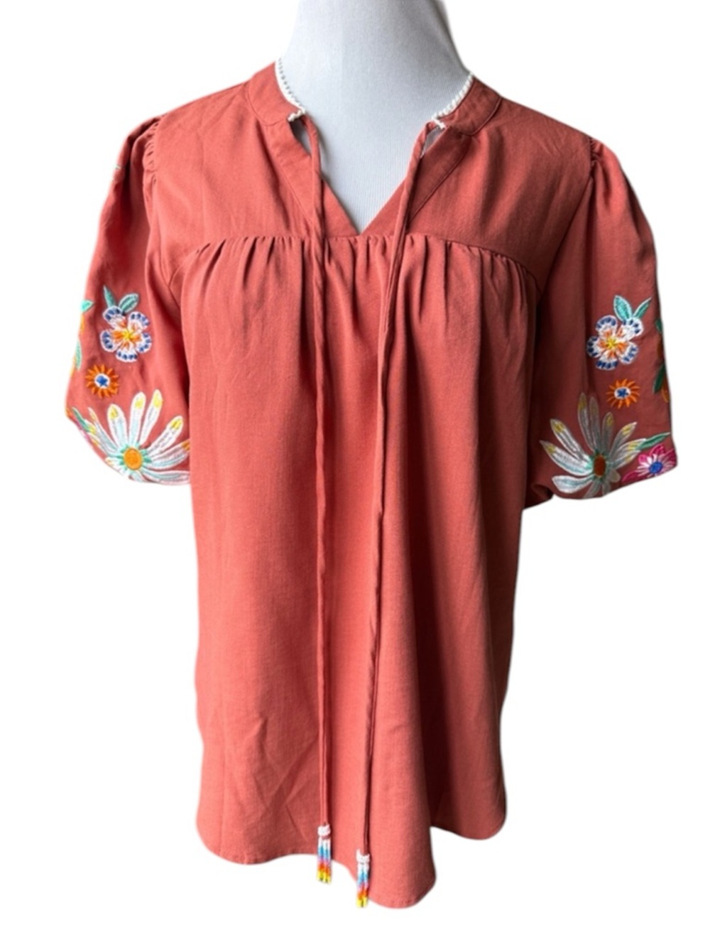 Embroidered Sleeves Blouse